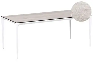 Mesa de jardín SOVARETO 180 cm 90 cm Efecto madera Gris claro - Jardín y balcón