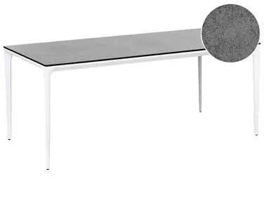 Mesa de jardín SOVARETO 180 cm 90 cm Efecto piedra Gris oscuro - Jardín y balcón