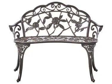 Banco de jardín PIURA 88 cm Metal Marrón oscuro - Jardín y balcón