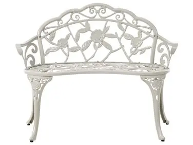 Banco de jardín PIURA 88 cm Metal Blanco - Jardín y balcón