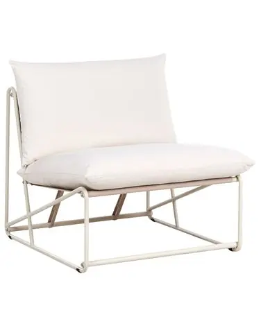 Garden Chair with Cushion PICO Metal Light Beige - Garden & Balcony