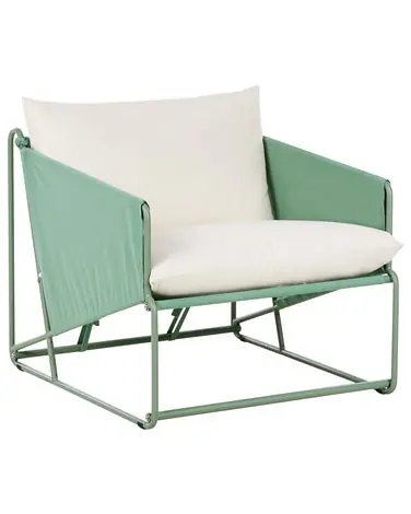 Silla de jardín con cojín PONTE Metal Verde - Jardín y balcón