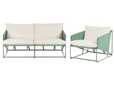 Conjunto de jardín 3 plazas PONTE Verde Metal - Jardín y balcón