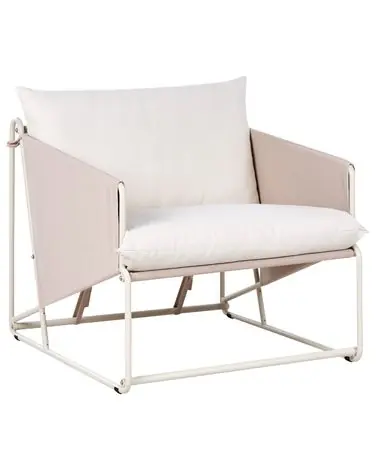 Silla de jardín con cojín PONTE Metal Beige claro - Jardín y balcón
