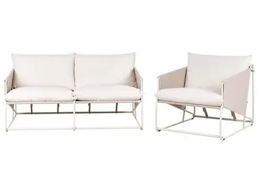 Conjunto de jardín 3 plazas PONTE Beige claro Metal - Jardín y balcón