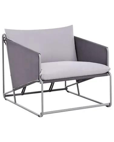 Silla de jardín con cojín PONTE Metal Gris - Jardín y balcón
