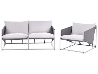 Conjunto de jardín 3 plazas PONTE Gris Metal - Jardín y balcón
