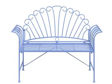 Garden Bench CAVINIA 125 cm Metal Light Blue - Garden & Balcony