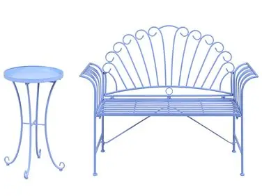 Bistro Set CAVINIA Metal Light Blue - Garden & Balcony