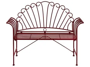 Banco de jardín CAVINIA 125 cm Metal Borgoña - Jardín y balcón