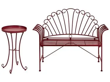 Conjunto de balcón CAVINIA Metal Borgoña - Jardín y balcón