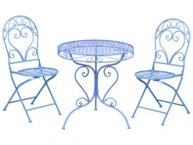 Bistro Set ALBINIA Metal Blue - Garden & Balcony