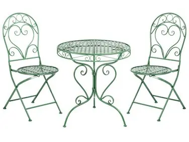 Bistro Set ALBINIA Metal Green - Garden & Balcony