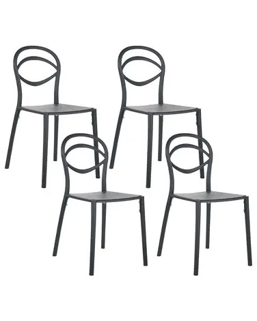 Set of 4 Garden Chairs COVOLO Black - Garden & Balcony
