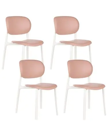 Set of 4 Garden Chairs MUSANO Pastel Pink - Garden & Balcony