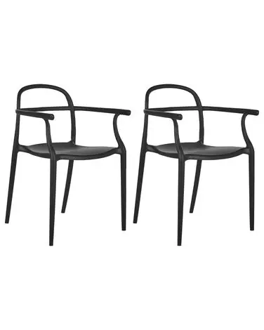 Set of 2 Garden Chairs VIDOR Black - Garden & Balcony