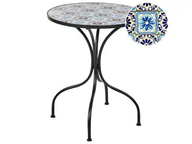 Bistro Table AGGIUS 60 cm 60 cm Metal Black - Garden & Balcony