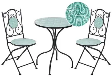 Bistro Set Folding ANAPO Metal Black - Garden & Balcony