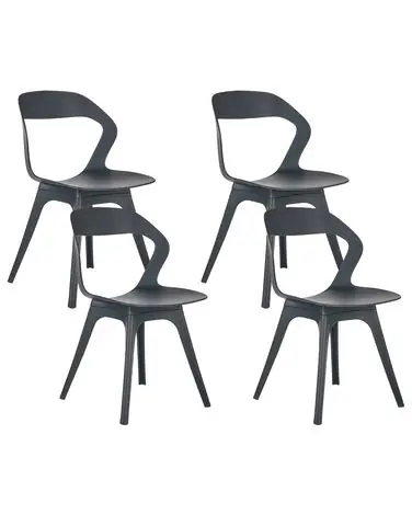 Set of 4 Garden Chairs LACHANIA Black - Garden & Balcony