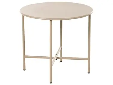 Bistro Table OVARO 50 cm 50 cm Metal Beige - Garden & Balcony