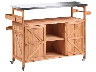 Isla de cocina exterior SCANNO Marrón claro Madera de abeto - Jardín y balcón