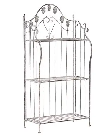 Shelving Unit VISANO Metal 123 cm 59 cm Grey - Garden & Balcony