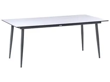 Mesa de jardín TOLENTINO 180 cm 90 cm Efecto piedra Efecto travertino - Jardín y balcón