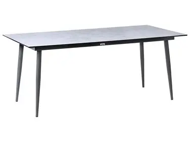 Mesa de jardín TOLENTINO 180 cm 90 cm Efecto piedra Gris claro - Jardín y balcón