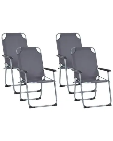 Conjunto de 4 sillas de jardín GALATSI plegable Metal Gris - Jardín y balcón