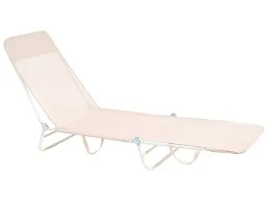 Sun Lounger KASTORIA Reclining Metal Beige - Garden & Balcony