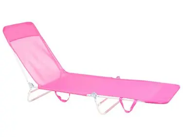 Sun Lounger KASTORIA Reclining Metal Fuchsia Pink - Garden & Balcony