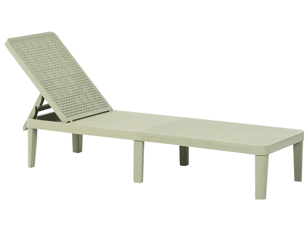 Sun Lounger OSSIMO Reclining Synthetic Material Light Green - Garden & Balcony