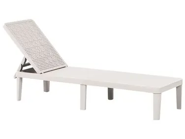 Sun Lounger OSSIMO Reclining Synthetic Material Light Grey - Garden & Balcony