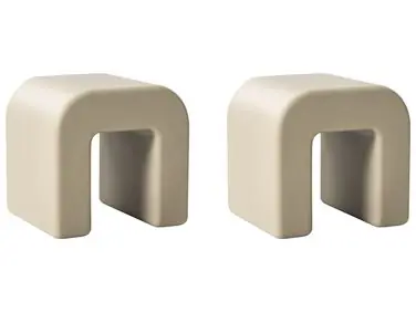 Conjunto de 2 mesas auxiliares MOZIA Verde oliva Beige - Sala de estar