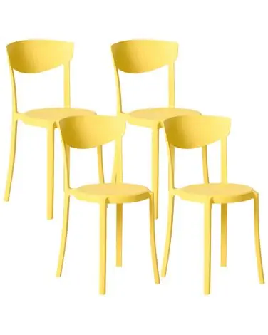 Set of 4 Garden Chairs VIESTE Yellow - Dining Room