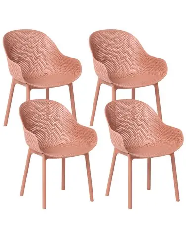 Set of 4 Garden Chairs TIGGIANO Coral - Garden & Balcony