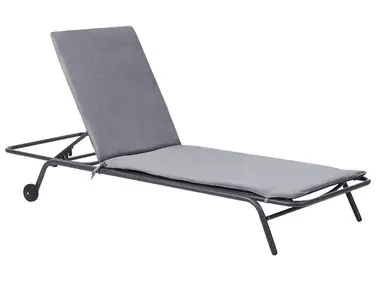 Sun Lounger VOLTERRA Reclining Metal Grey - Garden & Balcony