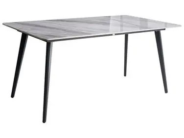 Mesa de jardín RODALLO 160 cm 90 cm Piedra Mármol gris - Jardín y balcón