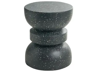 Side Table FALIRO 37 cm 37 cm Terrazzo Effect Black Terrazzo - Garden & Balcony