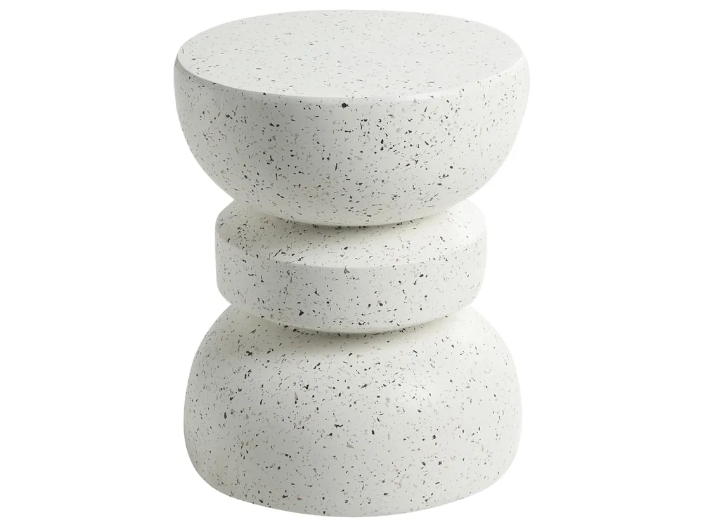 Mesa auxiliar FALIRO 37 cm 37 cm Efecto terrazo Terrazo blanco - Jardín y balcón
