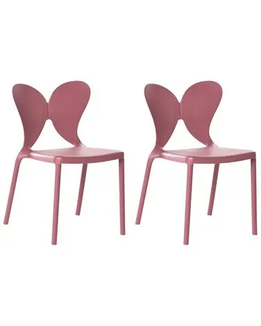 Conjunto de 2 sillas de jardín LARISSA apilable Rosa - Jardín y balcón