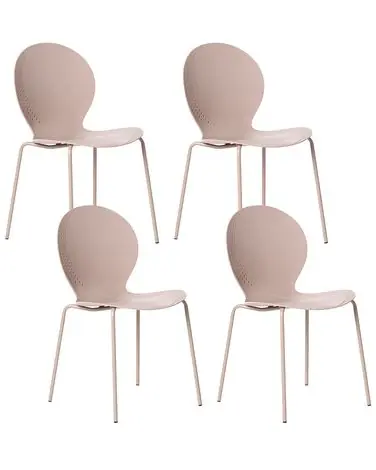 Set of 4 Garden Chairs MILOS Stacking Beige - Garden & Balcony