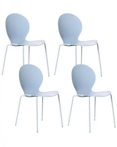 Set of 4 Garden Chairs MILOS Stacking Light Blue - Garden & Balcony