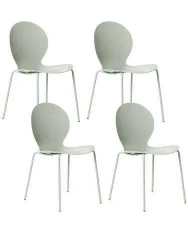 Set of 4 Garden Chairs MILOS Stacking Light Green - Garden & Balcony