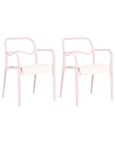 Conjunto de 2 sillas de jardín THASOS Material sintético Rosa pastel - Jardín y balcón