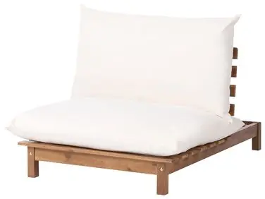 Sun Lounger with Cushion SUNO Reclining Acacia Wood Light Brown - Garden & Balcony