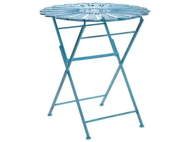 Bistro Table PAVIA 71 cm 71 cm Metal Blue - Garden & Balcony