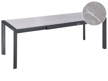 Extending Garden Dining Table BINASCO 160/220 cm 90 cm Stone Effect Grey - Garden & Balcony