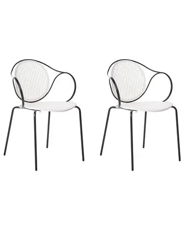 Set of 2 Garden Chairs IKARIA Metal Off-White