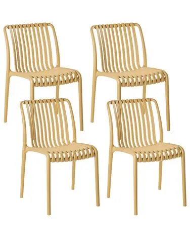 Set of 4 Garden Chairs ARICCIA Mustard - Garden & Balcony